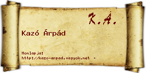 Kazó Árpád névjegykártya