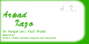 arpad kazo business card
